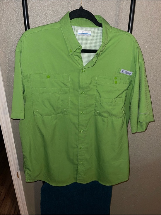Columbia Other - Columbia PFG Men’s Lime Green Short-Sleeve Button-Down Fishing Shirt